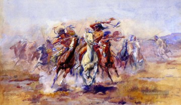 Charles Marion Russell Werke - wenn sioux und Schwarzfußindianer treffen 1903 Charles Marion Russell